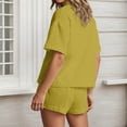 thumbnail image 5 of Short Set 2 Piece Sets for Women Button Down Shirt Short Womens Summer Clothes Matching Set Women, 5 of 6