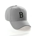 thumbnail image 1 of Classic 3D Raised Initial Letters A to Z Structured Baseball Hat Cap Adjustable, L Grey Hat White Black Letter B, 1 of 4