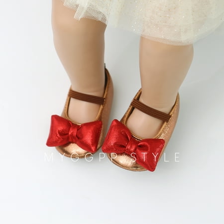 

Franhais Baby Bowknot Shoes Anti-Slip PU Leather Shoes Prewalker Soft Sole Shoes