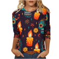 thumbnail image 2 of Neewe 3/4 Length Sleeve Women Tops Crew Neck Blouses Dressy MXsual Summer Fall T Shirts Loose Fit Business Work Clothes, 2 of 5