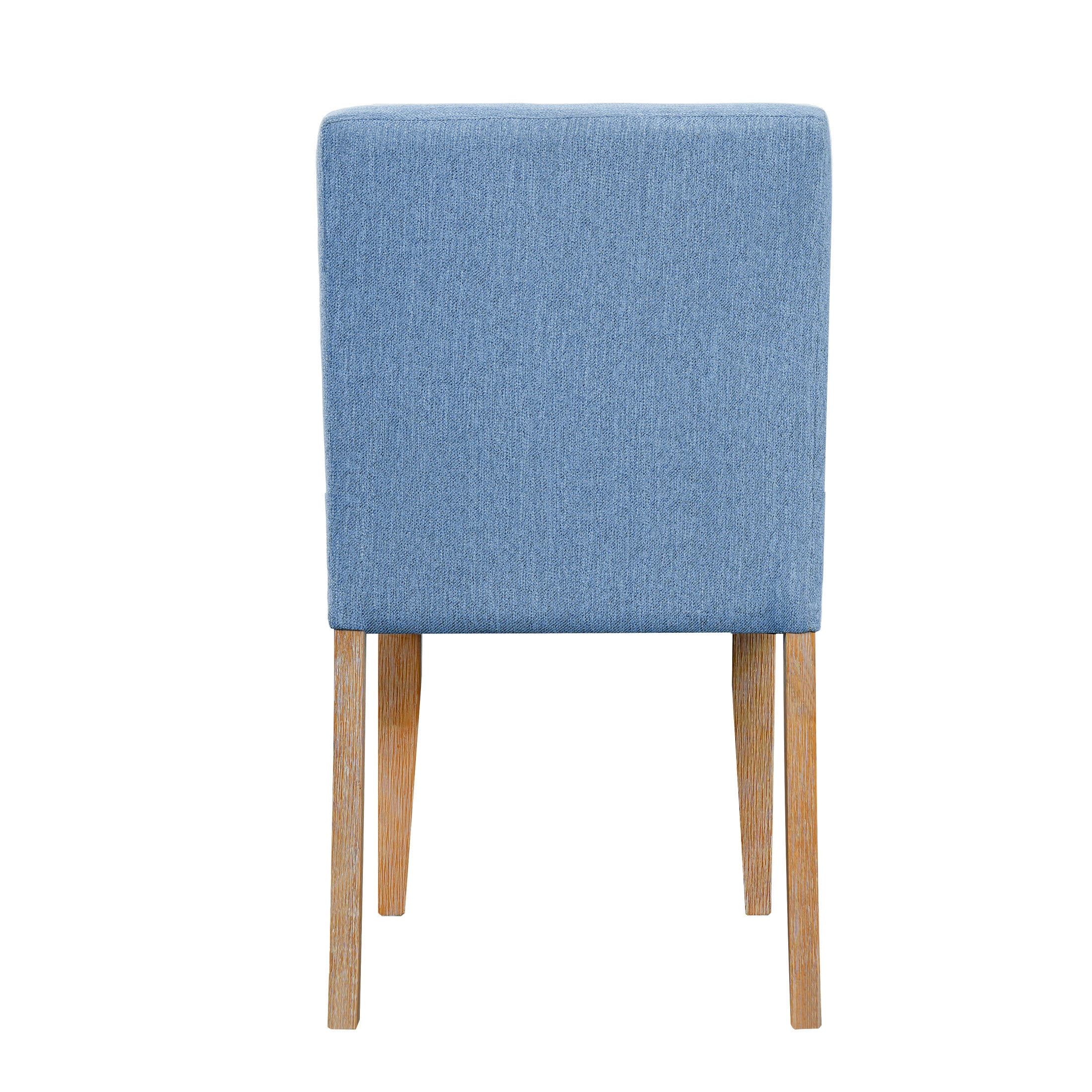 Christopher Knight Home Set of 4 Upholstered Dining Chairs with Solid Wood Legs, Natural + Slate Blue