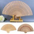 thumbnail image 5 of Wooden Folding Hand Fan,Personalized Wedding Guest Gift, Natural Sandalwood Bridal Shower Favors, 8.3 Inch Portable Handheld Fan, 5 of 5