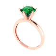 thumbnail image 2 of 2 ctw Solitaire Anniversary Ring for Women | Round Cut Simulated Emerald | Hyperallergenic Solid 14K Rose Gold, 2 of 5