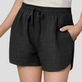 thumbnail image 2 of JTSRKL Girls Casual Shorts Elastic High Waisted Wide Leg Drawstring Summer Teens Youth Beach Shorts with Pockets Black 9-10 Years, 2 of 8