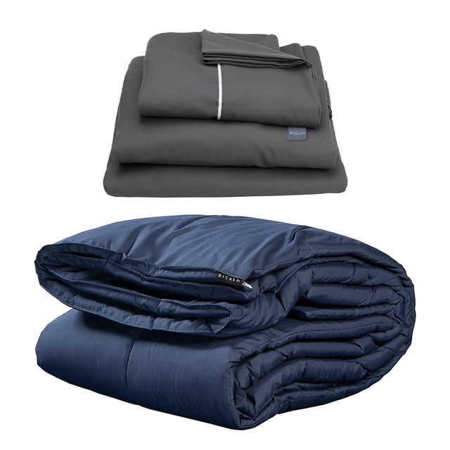 Edredón King Size Homy Azul + Sábanas Royal Gris