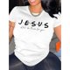 thumbnail image 1 of Camiseta básica para mujer verano[1pc Graphic Print T-Shirt] Faith Graphic Print T-Shirt for Women, Casual Crew Neck Short Sleeve Tee, Comfortable Polyester Knit Fabric with Medium Stretch, for All, 1 of 6