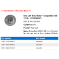 thumbnail image 2 of Rear Left Brake Rotor - Compatible with 2018 - 2022 BMW X3 2019 2020 2021, 2 of 2