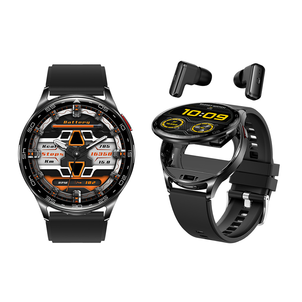 Rainbuvvy T97 Smart Watch 1.39 Inch Built-in Portable Headphones, 100+ Sports Modes, with Answer/Make Calls, Sports Watch, for iOS/Android Phone (Black Silicone Strap)