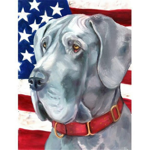 Great Dane Usa Patriotic American Flag Flag Canvas House Size