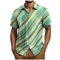 thumbnail image 2 of Awdenio Big and Tall Shirts for Men Summer Striped Shirts Casual Cuban Shirt Texture Button Down Shirts for Beach Vacation, 2 of 5