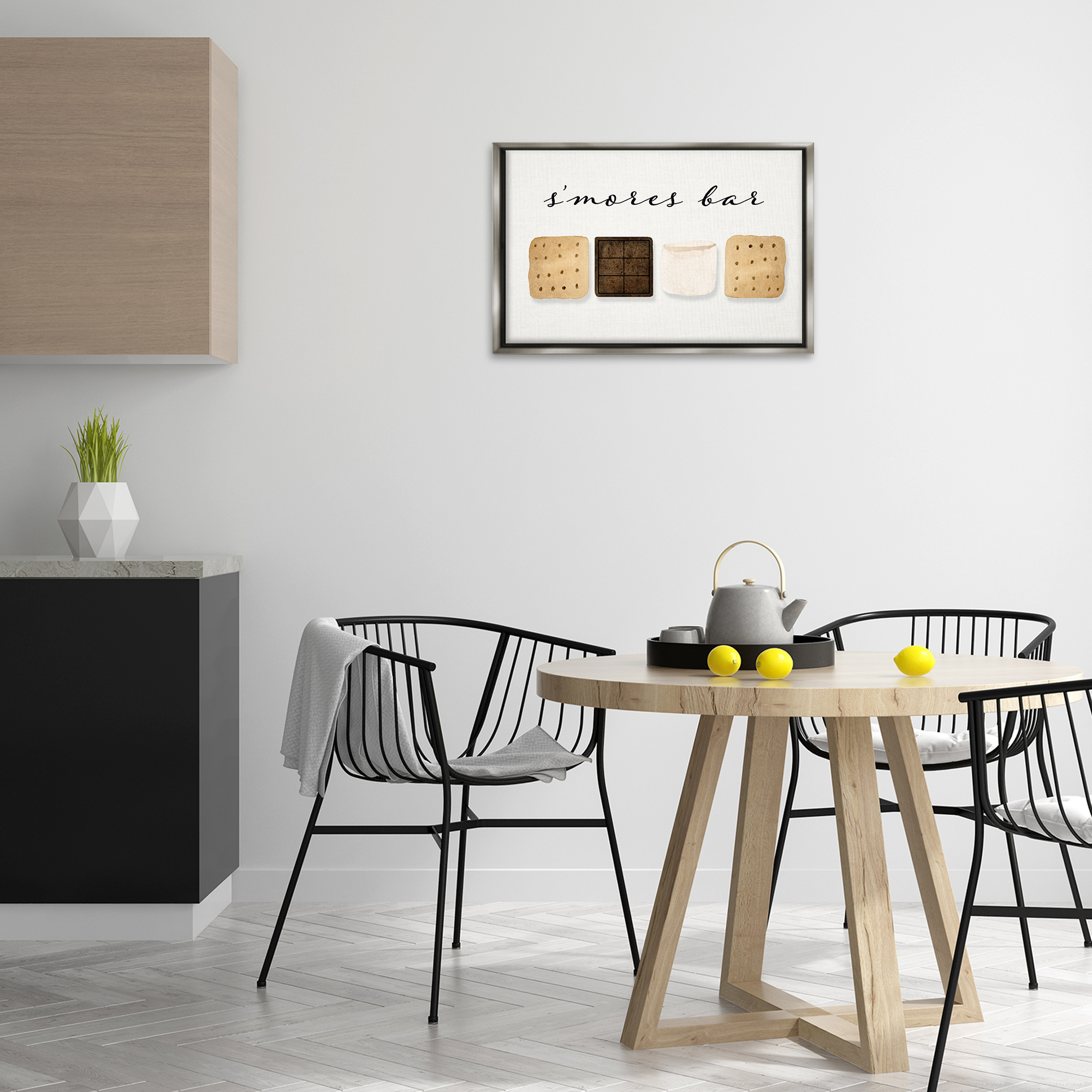 Stupell Industries S'mores Bar Ingredients Food & Beverage Painting Gray Floater Framed Art Print Wall Art, 25 x 17