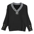 thumbnail image 4 of Wdgfv Women's Pullover Sweater Women's Soft Knit Pullover Sweater Oversized Tunic Top Comfortable Loose Fit Long Sleeve V Neck, 4 of 8