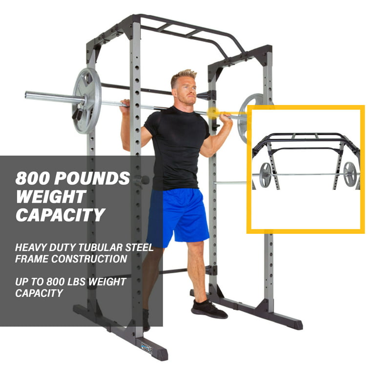  Fitness Reality Squat Rack Power Cage with J-Hooks, Landmine  360° Swivel, Weight Plate Storage Attachment and Power Band Pegs grey :  Sports & Outdoors