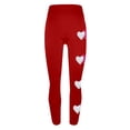 thumbnail image 5 of QATAINLAV Women's Valentines Day Leggings Heart Graphic Print Legging Pants Stretch High Waisted Tummy Control Yoga Pants Full Length Workout Tights Red XL, 5 of 7