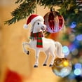 thumbnail image 4 of Christmas Horse Ornaments Christmas Tree Hanging Decorations Wooden Horse Decorations Vintage Animal Hanging Ornaments Western Theme Party Decor for Xmas Tree Home Decor（C), 4 of 5