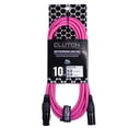 thumbnail image 2 of (2) Clutch 10' Pink Sure-Fit XLR Female to XLR Male Microphone / Speaker Cables Package, 2 of 7