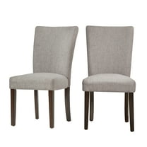 Chelsea Lane Linen Parson Dining Side Chair, Set of 2, Gray