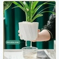 thumbnail image 5 of HLONK 6 Inch 4 Inch Self Watering Planter  White Terracotta Clay Pots with Glass Reservoir for Indoor Plants  Herbs  Flowers White Extra Large, 5 of 5