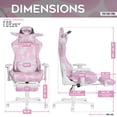 thumbnail image 4 of Techni Sport Pink Cow Print Gaming Chair w/ Footrest, Lumbar Support, Recline & 300 lb Capacity, 4 of 12