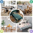 thumbnail image 4 of Teal Gold Wave Marble Pattern Rectangle Tablecloth 60"x84",Waterproof Polyester Rectangle Table Cloth, Wipeable Spillproof Polyester Tablecloth for Dining, Camping, Indoor and Outdoor, 4 of 5