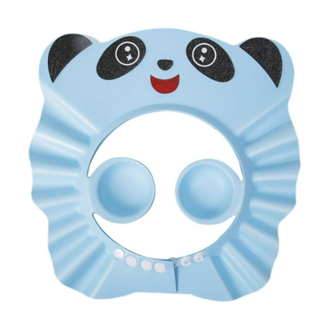 Yinanstore Bonnet de Douche pour Enfants Ajustable EVA Réutilisable Imperméable Mignon avec Couvre-Oreilles Chapeau de Shampooing Visière de Bain pour Voyage Intérieur Garçons Enfants Bleu