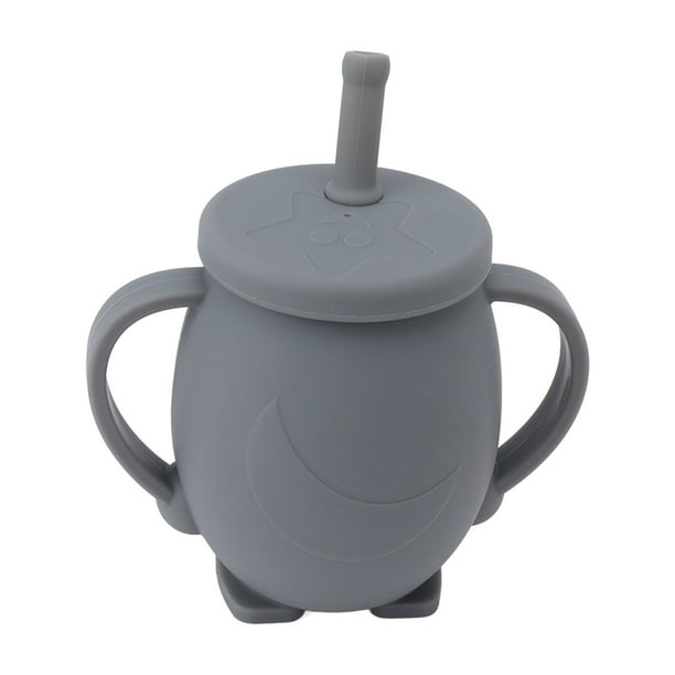 Silicone Sippy Cup, 230 Ml De Copa De Entrenamiento De La Copa Para Niños Pequeños Con Manijas De Paja Y Tapa Y No Slip Para Niños Pequeños, Tazas De Paja De Silicona A Prueba