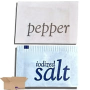 Salty Ernie Individual Salt & Pepper Packet Combo Pack | Iodized Table Salt (.6 Gram) & Ground Pepper (.1 Gram) | 200 Total Packets (100 Each)