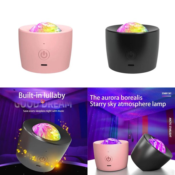 Proyector de sueños Aurora con luna, proyector de auroras boreales para niños y adultos, proyección de estrellas, altavoz Bluetooth y lámpara de noche con control remoto para dormitorio, techo, cine