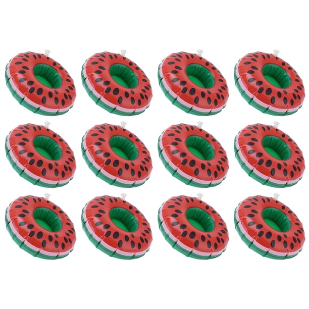 Posavasos inflable, posavasos inflable de sandía de 12 piezas, portavasos flotante, flotadores, funcionalidad inteligente