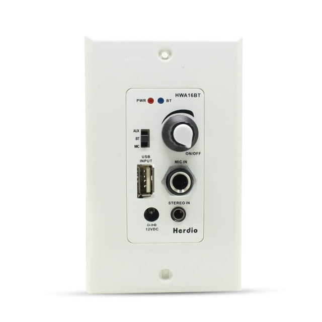 Amplificador de control de audio y receptor Herdio In Wall 2 canales 100 W