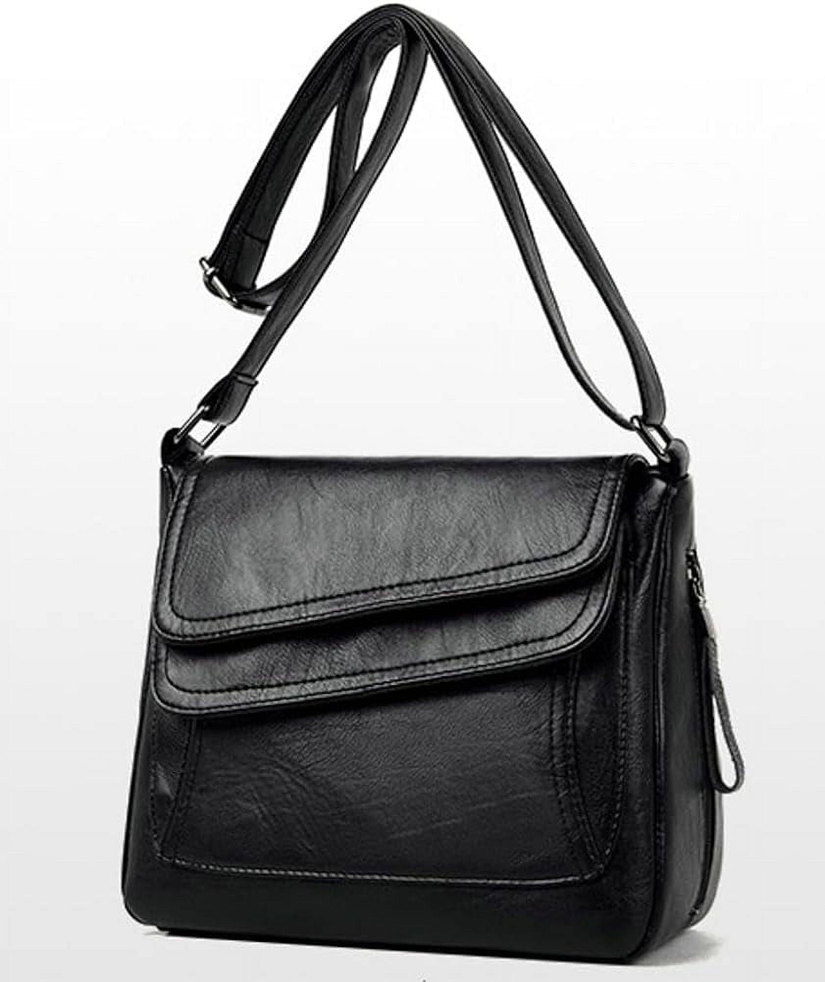 Kukuzhu Crossbody Bags for Women Square Shoulder Bag Stylish Leather Satchel Handbag Hobo Bag for Travel Work