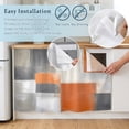 thumbnail image 5 of Abstract Orange Grey Cabinet Curtain 35"Wx35"L, Dustproof Under Sink Skirt with Self Adhesive Tape, Modern Watercolor Geometric Cabinet Curtain Cover for Kitchen Sink, Bathroom Vanity, Laundry Room, 5 of 9