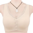 thumbnail image 5 of NIEWTR Front Closure Bras for Women Full Coverage No Underwire Seniors Soft Comfortable Support Push Up Bralettes(Beige,3XL), 5 of 9