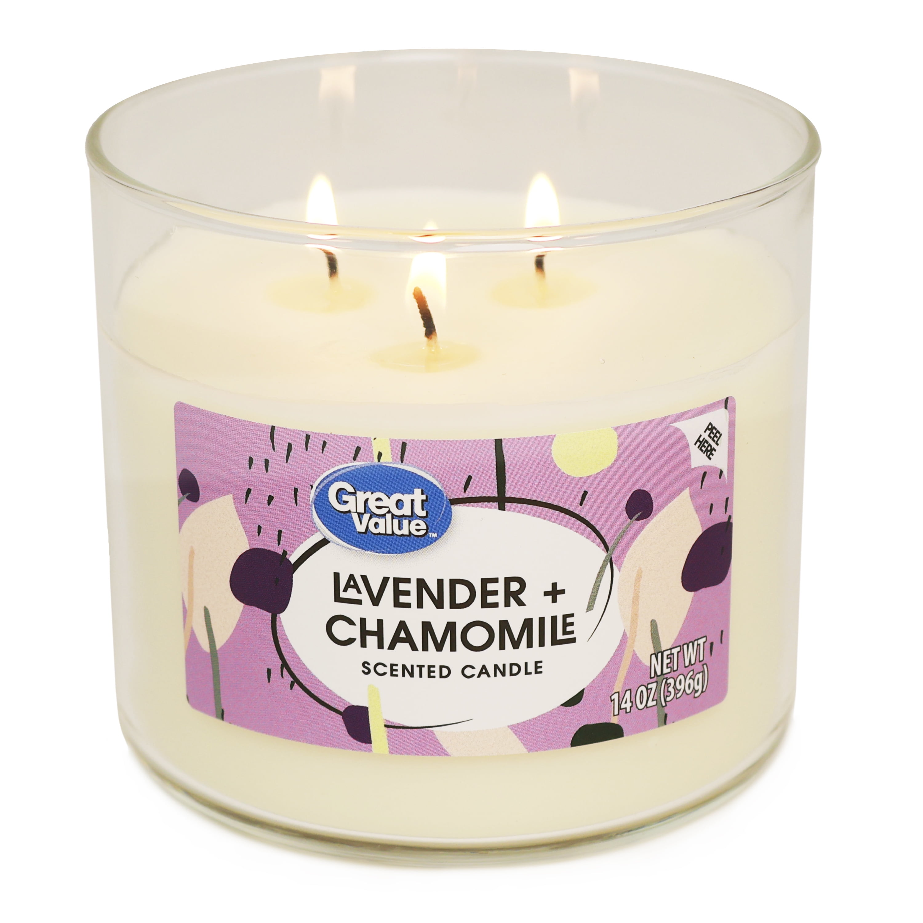 Great Value Lavender & Chamomile Scented Candle, 14 oz - Walmart
