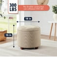 thumbnail image 2 of PetFurnishn Home Decor Round Ottoman with Storage, Round Vanity Chair Stool Ottoman Pouf with Storage for Living Room and Bedroom, Linen Beige, 2 of 14