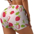 thumbnail image 2 of Vsdgher Hand Drawn Strawberry print Workout Shorts for Women Seamless Soft Smooth Gym Yoga Scrunch Active Exercise Fitness Shorts, 2 of 8