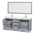 thumbnail image 6 of Wyndham Collection Sheffield 72" Mirror Wood Double Bathroom Vanity in Espresso, 6 of 9