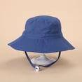 thumbnail image 2 of ZHOGXU Baby Girls Boys Sun Caps Sun Protection Outdoor Adjustable Solid Color Wide Brim Bucket Hats For Vacation Daily Play,C,3-10 Years, 2 of 4