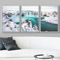 thumbnail image 3 of wall26 Framed Canvas Print Wall Art Set Arctic Winter Snow Waterfall Lake Nature Wilderness Photography Realism Rustic Landscape Colorful Cool for Living Room, Bedroom, Office - 24"x36"x3 W, 3 of 5