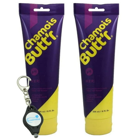 Chamois Butt'r Her' Anti-Chafe Cream for Women - 2 pk (16oz) w/ Keychain (Best Chamois Cream For Women)