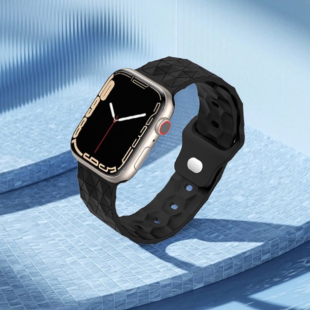 Correa de silicona para Apple Watch Ultra 8 7 6 5 4 3 2 1 SE (Negro 38/40/41 mm)