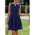 thumbnail image 5 of PRETTYGARDEN Women's Summer Dresses Sleeveless V Neck Eyelet Hollow Out Swing A Line Beach Vacation Sun Dress, 5 of 10