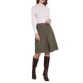 thumbnail image 2 of Falda de tartán de cuadros de cintura alta hasta la rodilla para oficina de mujeres INSPIRE CHIC M 2, 2 of 5
