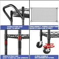 thumbnail image 7 of HOHYN 3 Tier Industrial-Grade Commercial Grade Utility Cart, Wire Rolling Cart with Handle Bar, Steel Service Cart with Wheels, Kitchen Carts on Wheels, Metal Cart Shelf Size 18" D x 23.8" W, Black, 7 of 7