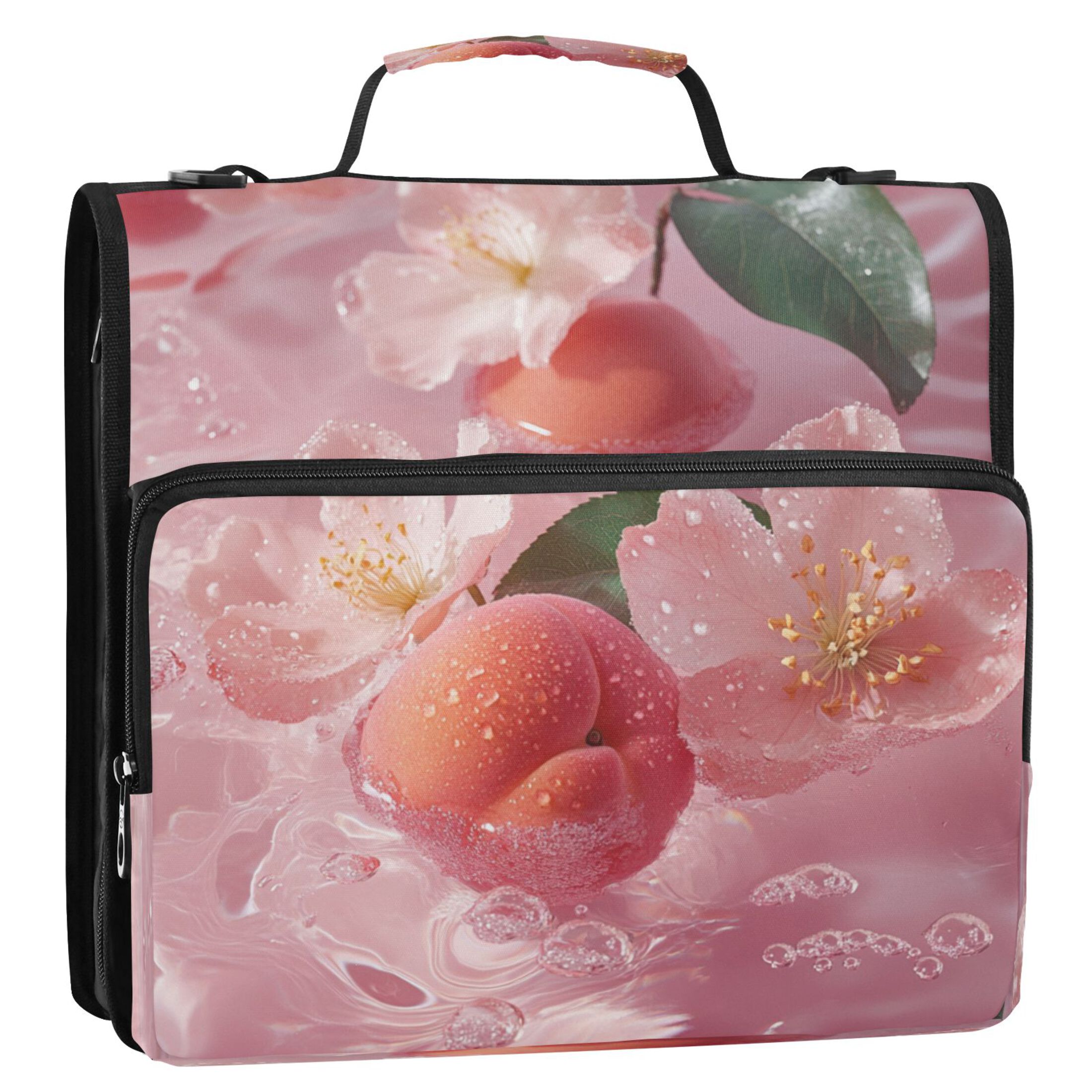YAZAOO Zipper Binder trapper keeper Documents Organized Design Peachy Serenity Printed