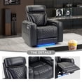 thumbnail image 6 of DFA Electric Power Recliner Chair, PU Leather Home Theater Seating with USB Port, LED Light, Hidden Arm Storage & Cup Holders, Electric Single Sofa for Media Living Room, Black, 6 of 10