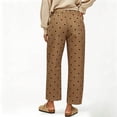 thumbnail image 5 of JIAYUE Women Straight Leg Pants Polka Dot Print Drawstring Elastic Waist Side Pockets Loose Trousers for Fall Baggy Wear, 5 of 6