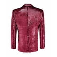 thumbnail image 6 of COOFANDY Men's Sequin Dress Coat Shiny Slim Fit Blazer Luxury Big and Tall Tux, 6 of 10