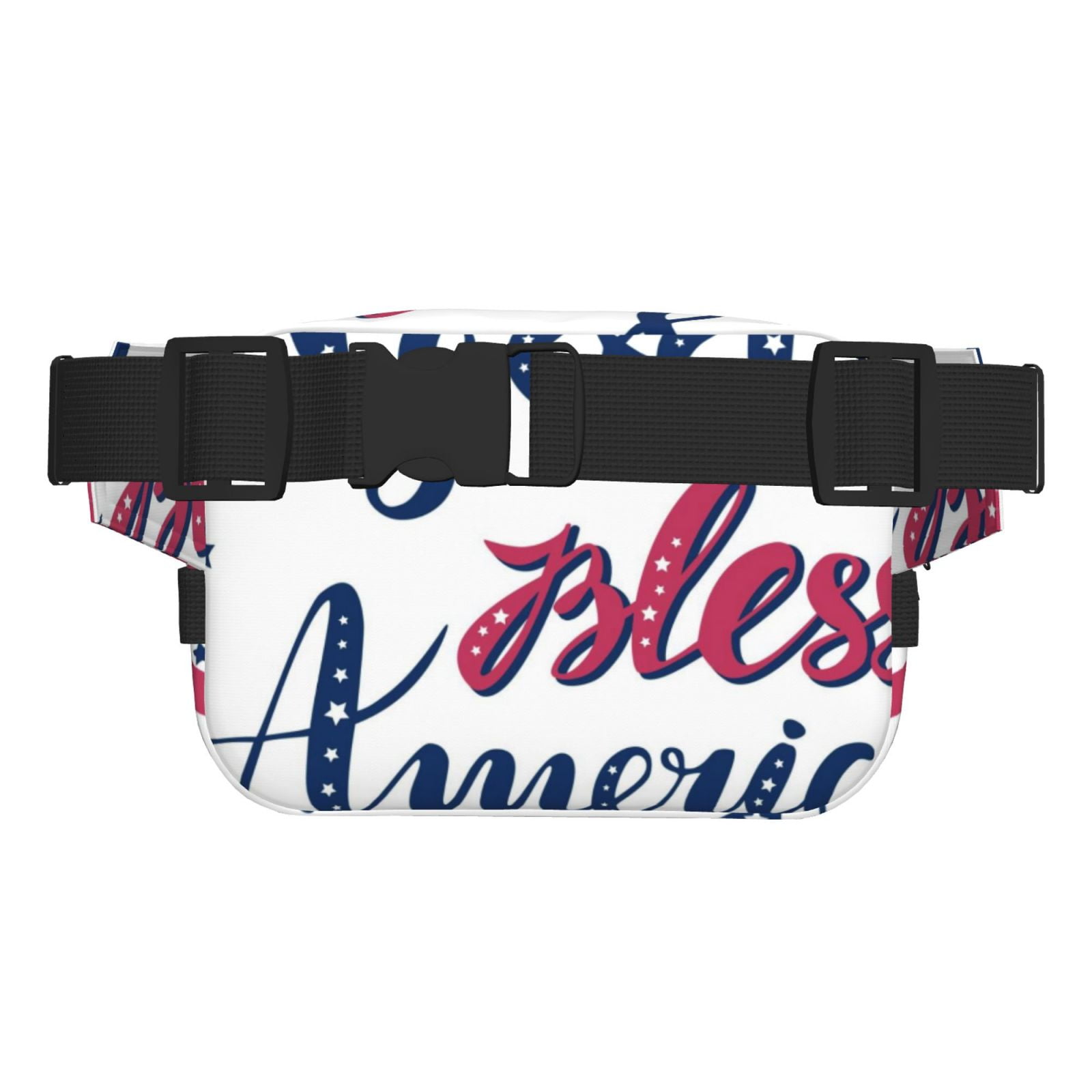 Picia God Bless America Patriotic Star Print Square Double-Layer Waist Bag Mini Adjustable Waist Belt Bag Exercise Running Travel Hiking