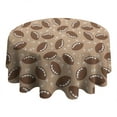 thumbnail image 4 of Football with Symbols Pattern Round Tablecloth 60"x60",Wrinkle Wipeable Table Cloth for Kitchen Dining Room Picnic Patio Party, 4 of 6